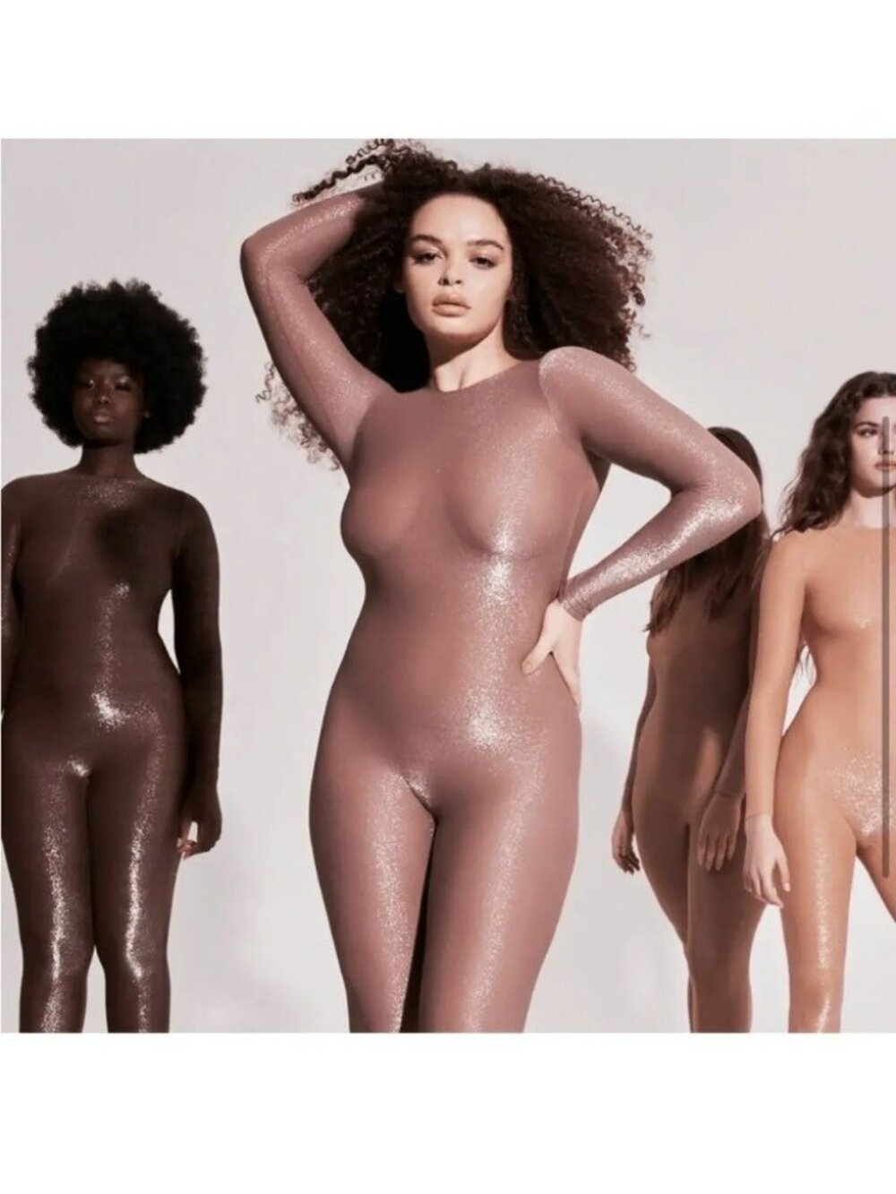 NWT SKIMS Shimmer Catsuit In Copper Size 3X Sold Out Gold Sexy Bodysuit